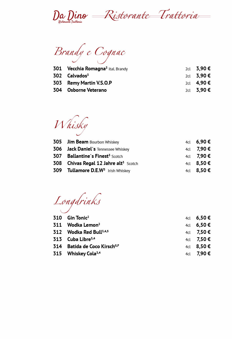 Restaurant Da Dino Sangerhausen Speisekarte 11