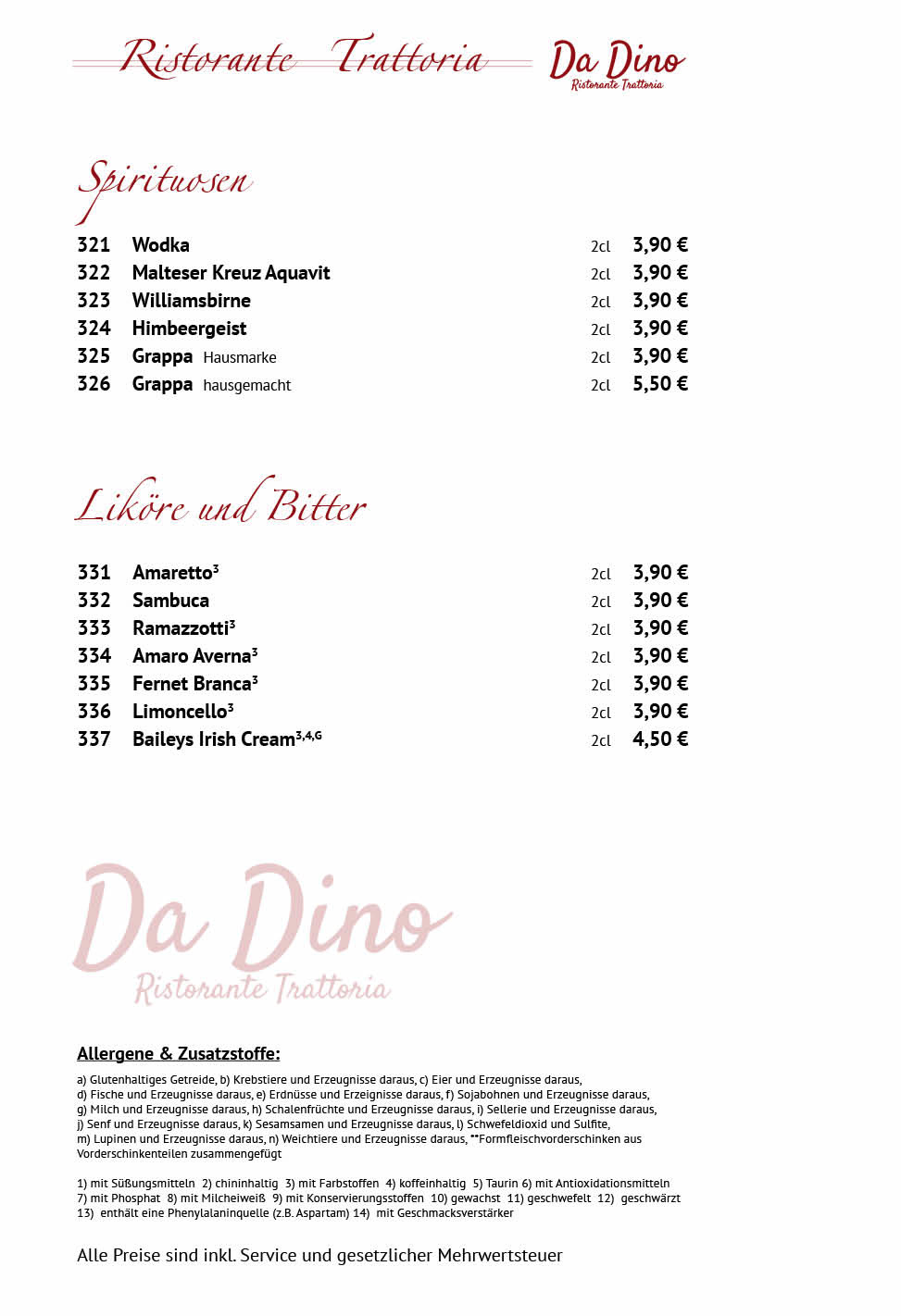 Restaurant Da Dino Sangerhausen Speisekarte 12