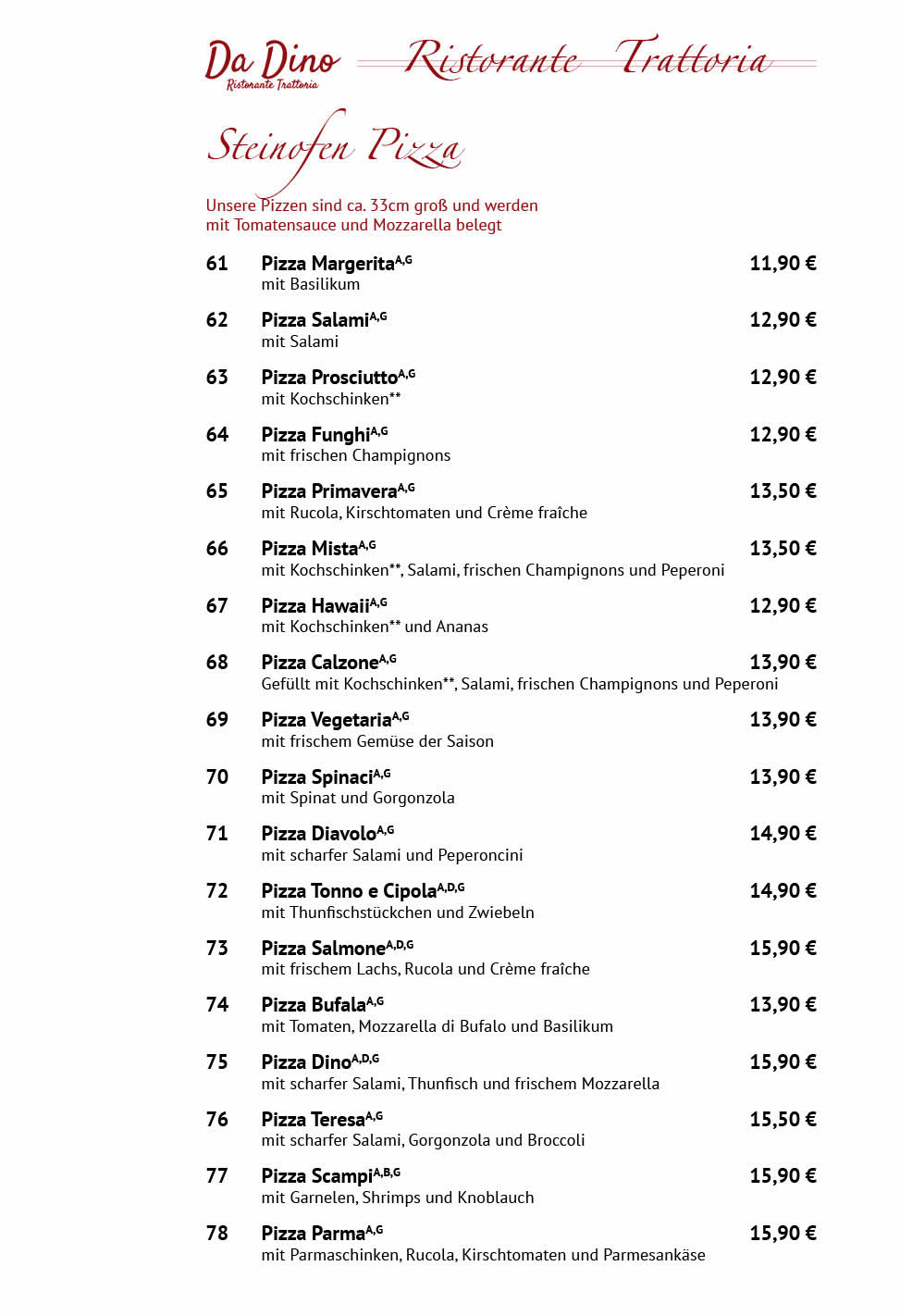 Restaurant Da Dino Sangerhausen Speisekarte 5
