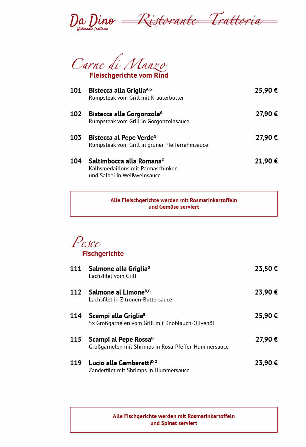 Restaurant Da Dino Sangerhausen Speisekarte 7